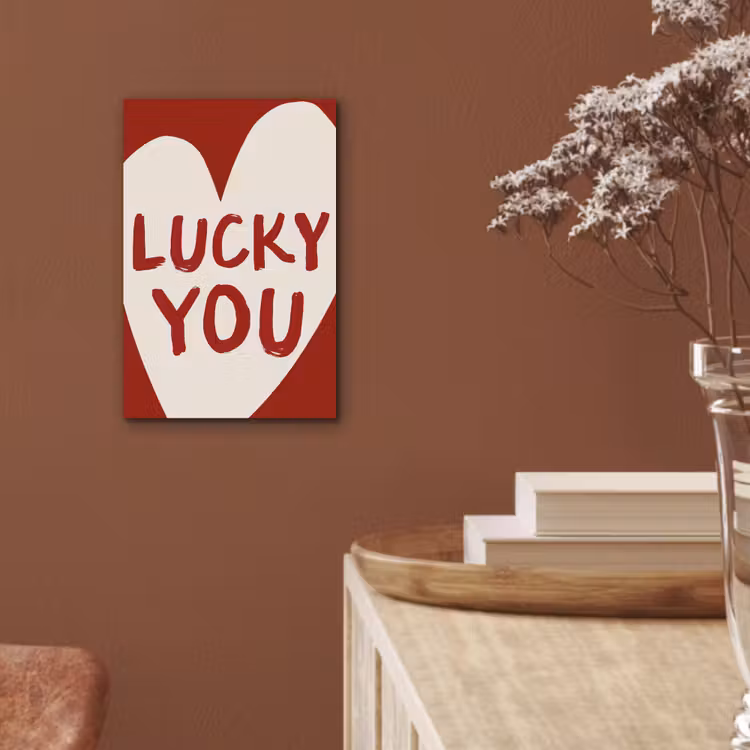 Aluminium schilderij - Lucky - Hart - Rood — 5
