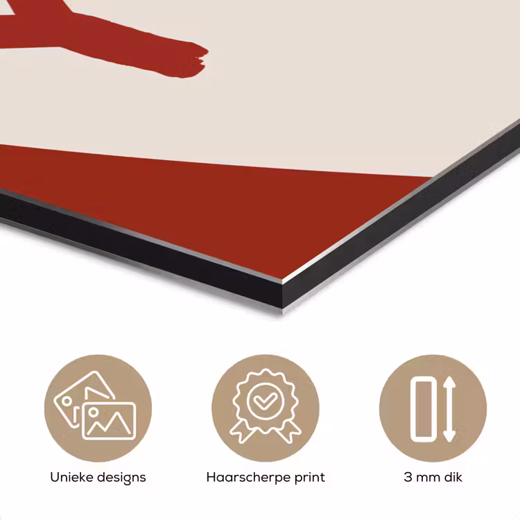 Aluminium schilderij - Lucky - Hart - Rood — 7