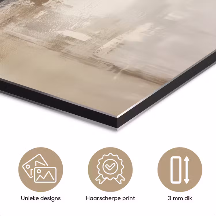 Aluminium schilderij - Moderne kunst - Abstract - Beige — 7