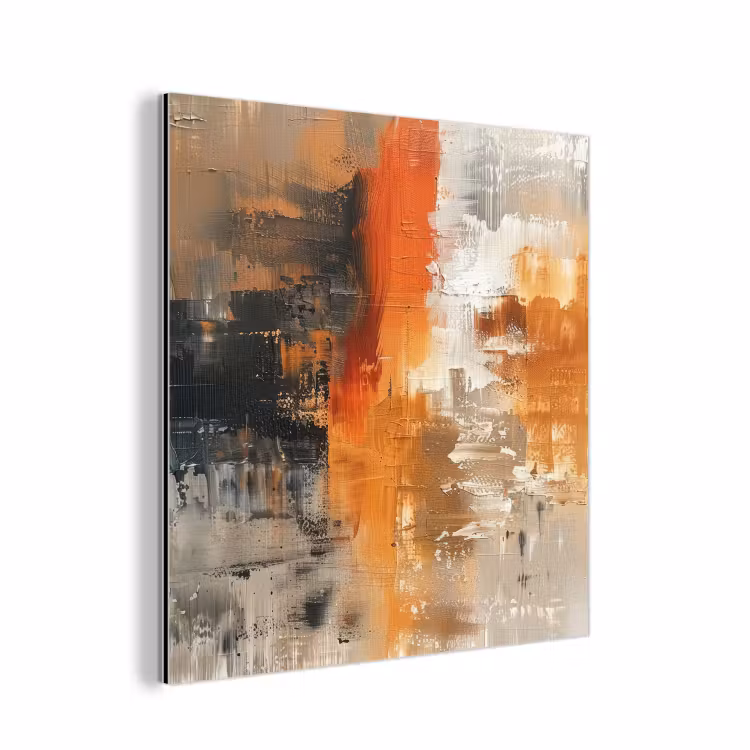 Aluminium schilderij - Moderne kunst - Abstract - Goud - Grijs — 1