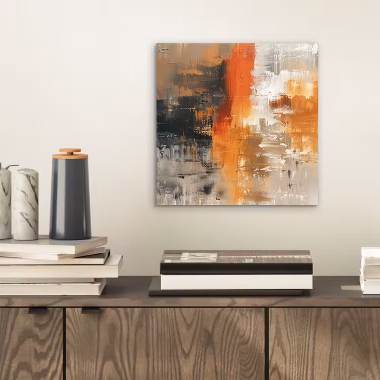 Aluminium schilderij - Moderne kunst - Abstract - Goud - Grijs — 2