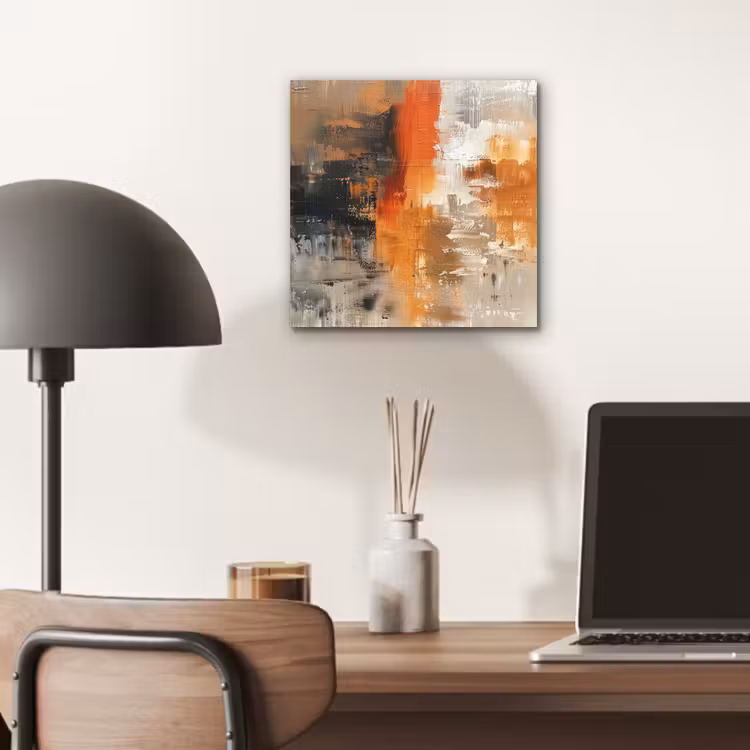 Aluminium schilderij - Moderne kunst - Abstract - Goud - Grijs — 6