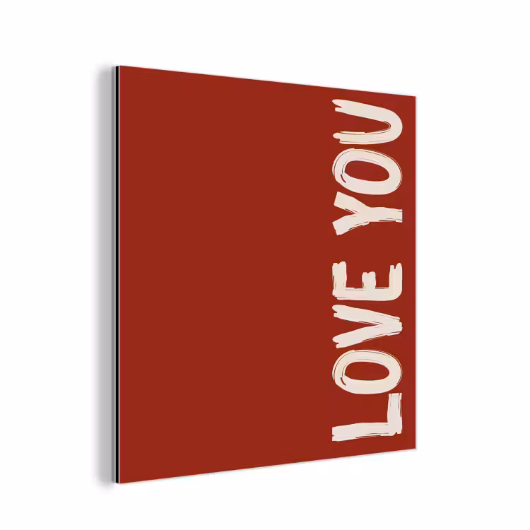 Aluminium schilderij - Schuin - Loveyou - Rood — 1