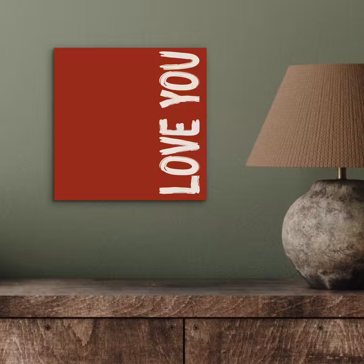 Aluminium schilderij - Schuin - Loveyou - Rood — 3