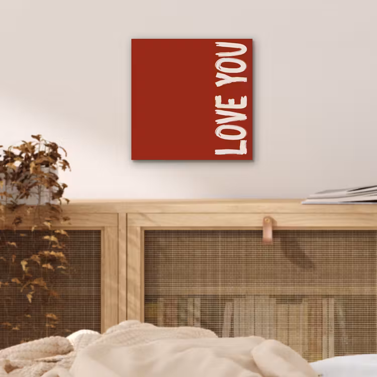 Aluminium schilderij - Schuin - Loveyou - Rood — 4
