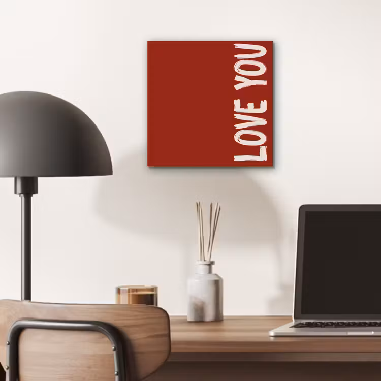 Aluminium schilderij - Schuin - Loveyou - Rood — 6
