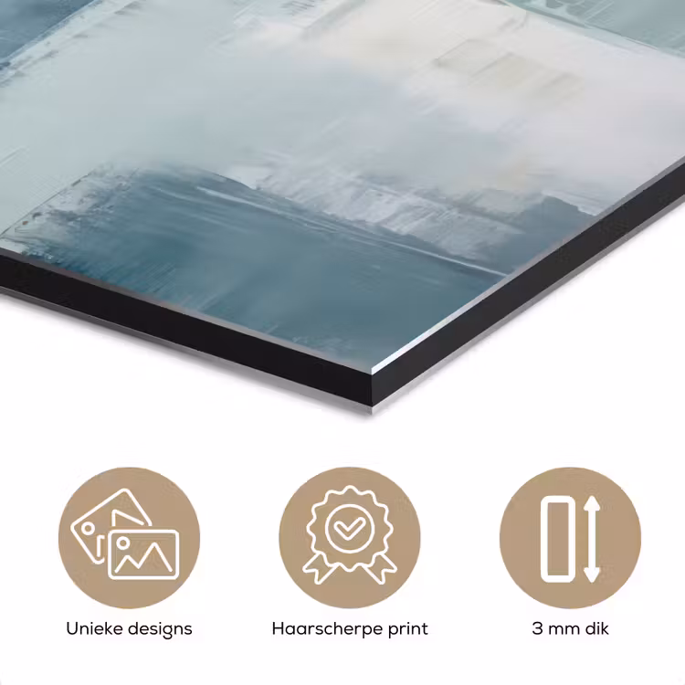 Aluminium schilderij - Verf - Moderne kunst - Abstract - Grijs — 7