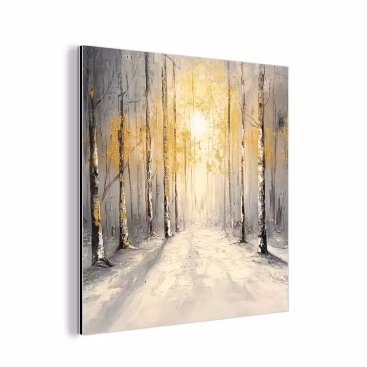Aluminium schilderij - Winter - Abstract - Sneeuw - Natuur - Zon — 1
