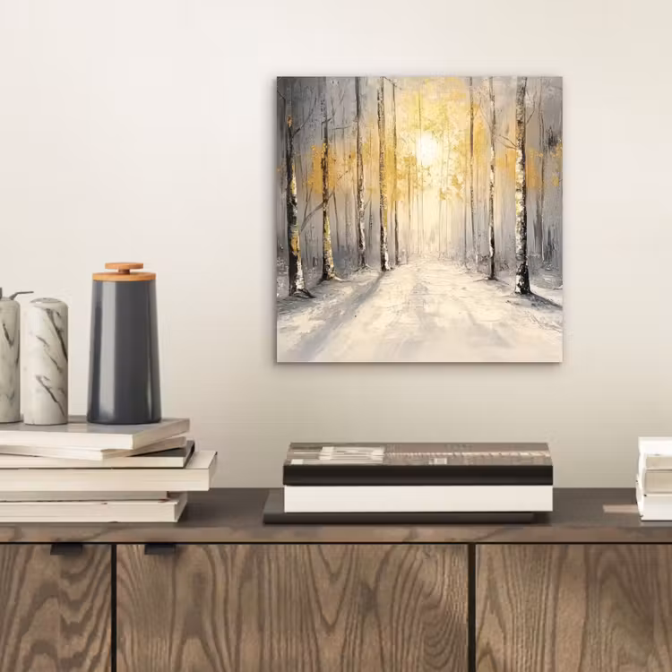 Aluminium schilderij - Winter - Abstract - Sneeuw - Natuur - Zon — 2