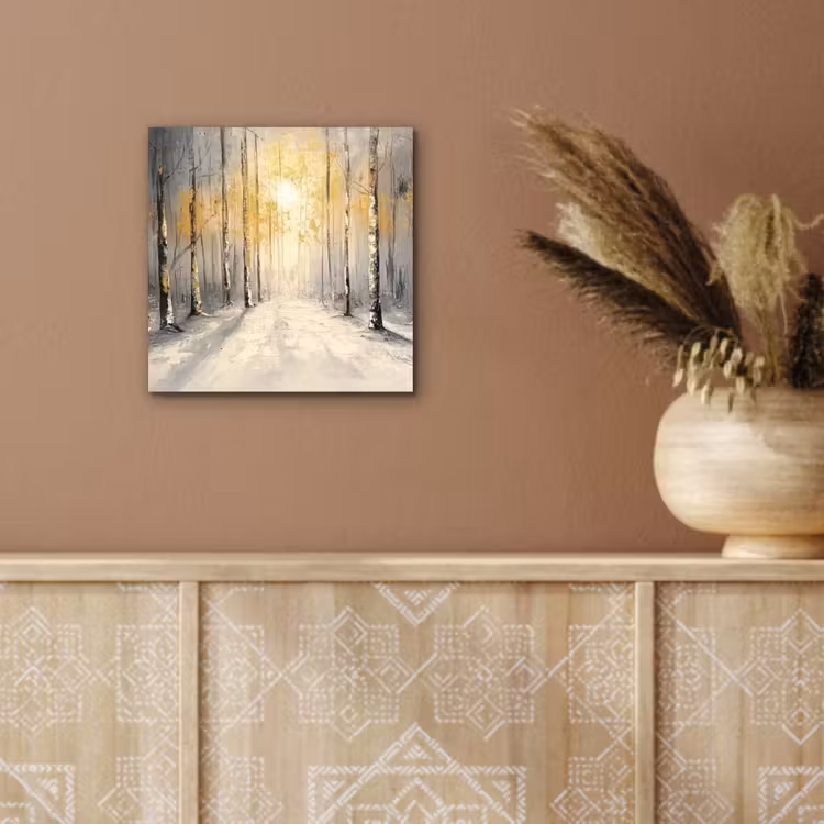 Aluminium schilderij - Winter - Abstract - Sneeuw - Natuur - Zon — 5