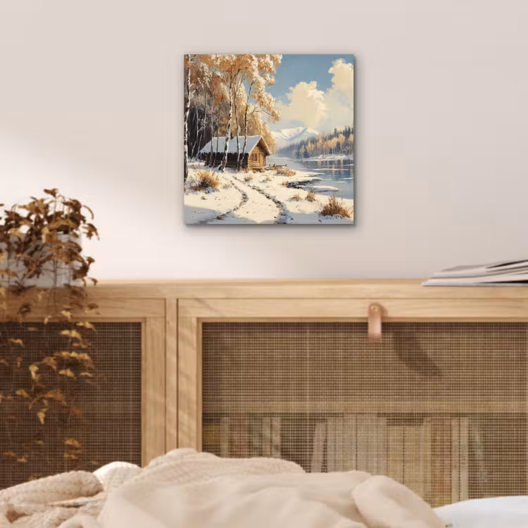 Aluminium schilderij - Winter - Sneeuw - Huis - Natuur — 4
