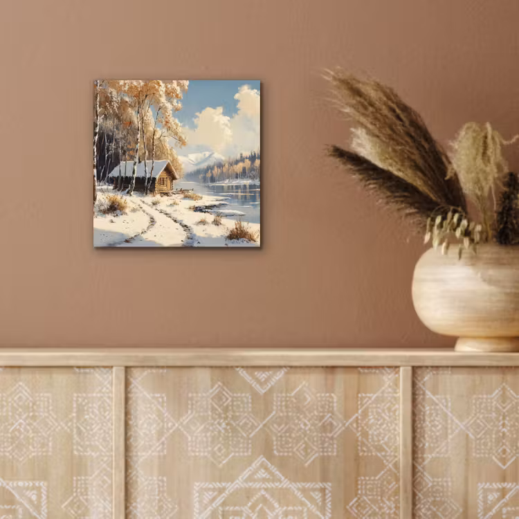 Aluminium schilderij - Winter - Sneeuw - Huis - Natuur — 5
