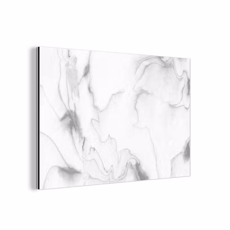 Aluminium schilderij - Marmer - Grijs - Wit - Abstract - Marmerlook — 1