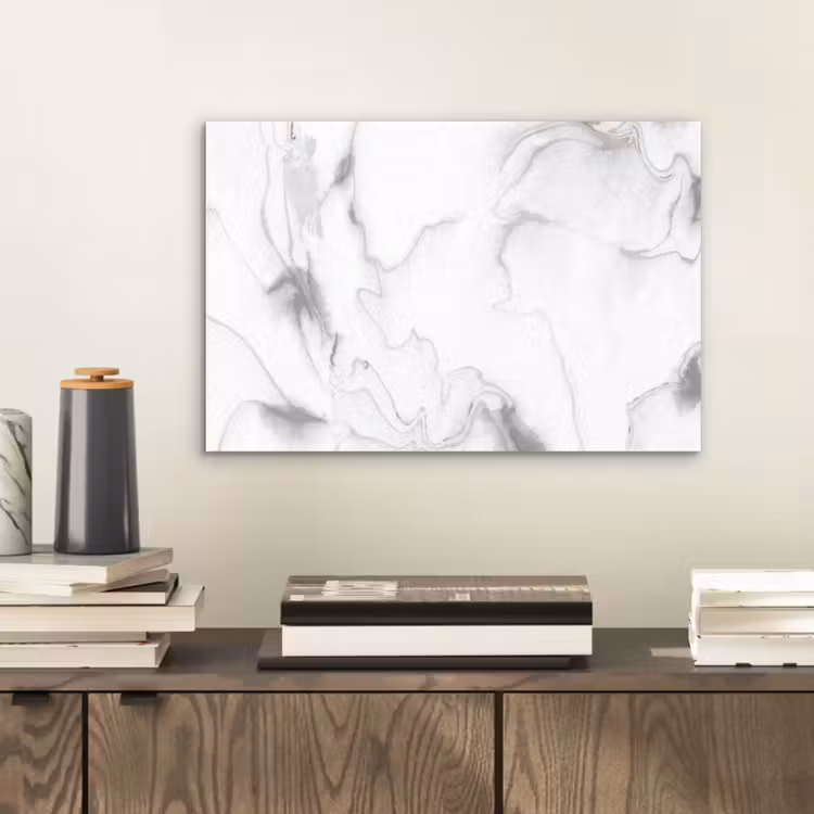 Aluminium schilderij - Marmer - Grijs - Wit - Abstract - Marmerlook — 2