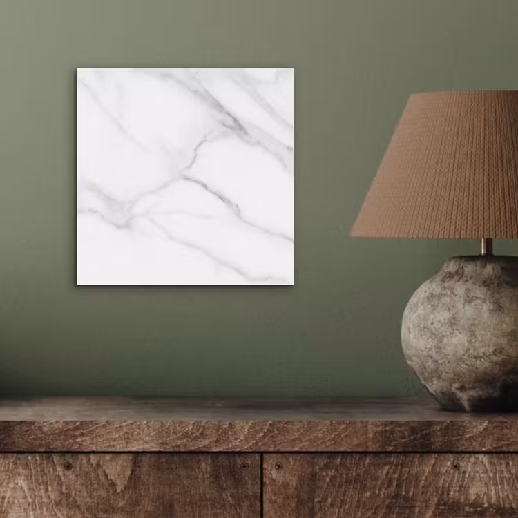 Aluminium schilderij - Marmer - Structuur - Wit - Grijs - Steen - Marmerlook — 3