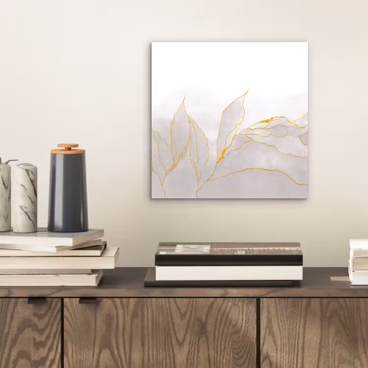 Aluminium schilderij - Marmerlook - Grijs - Goud - Chic - Marmer — 2