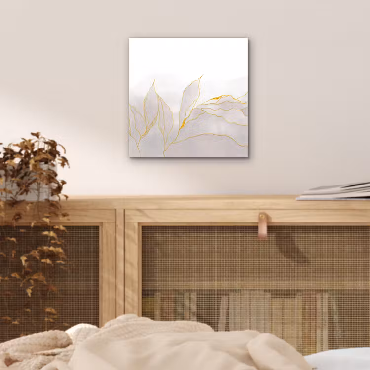 Aluminium schilderij - Marmerlook - Grijs - Goud - Chic - Marmer — 4