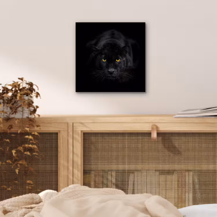 Aluminium schilderij - Panter - Dieren - Zwart - Ogen — 4