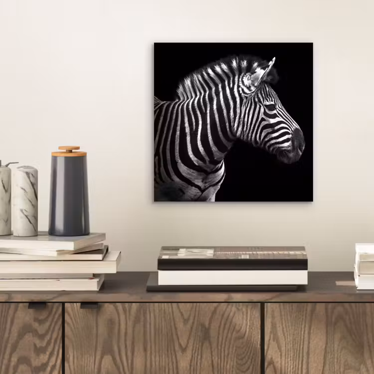 Aluminium schilderij - Zebra - Zwart - Wit - Portret - Dieren — 2