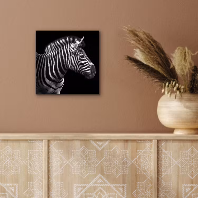 Aluminium schilderij - Zebra - Zwart - Wit - Portret - Dieren — 5