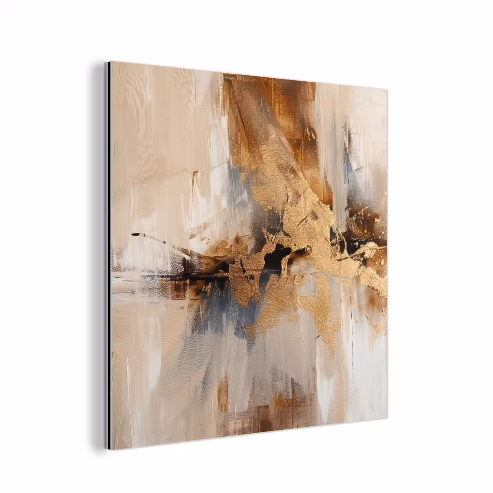 Aluminium schilderij - Modern - Bruin - Abstract - Beige — 1