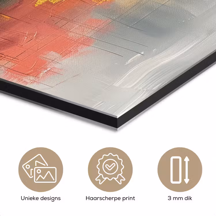 Aluminium schilderij - Modern - Abstract - Goud - Roze — 7