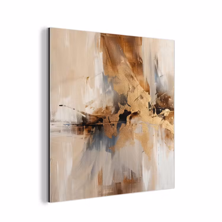 Aluminium schilderij - Modern - Bruin - Abstract - Beige — 1