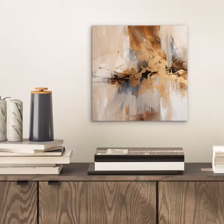 Aluminium schilderij - Modern - Bruin - Abstract - Beige — 2