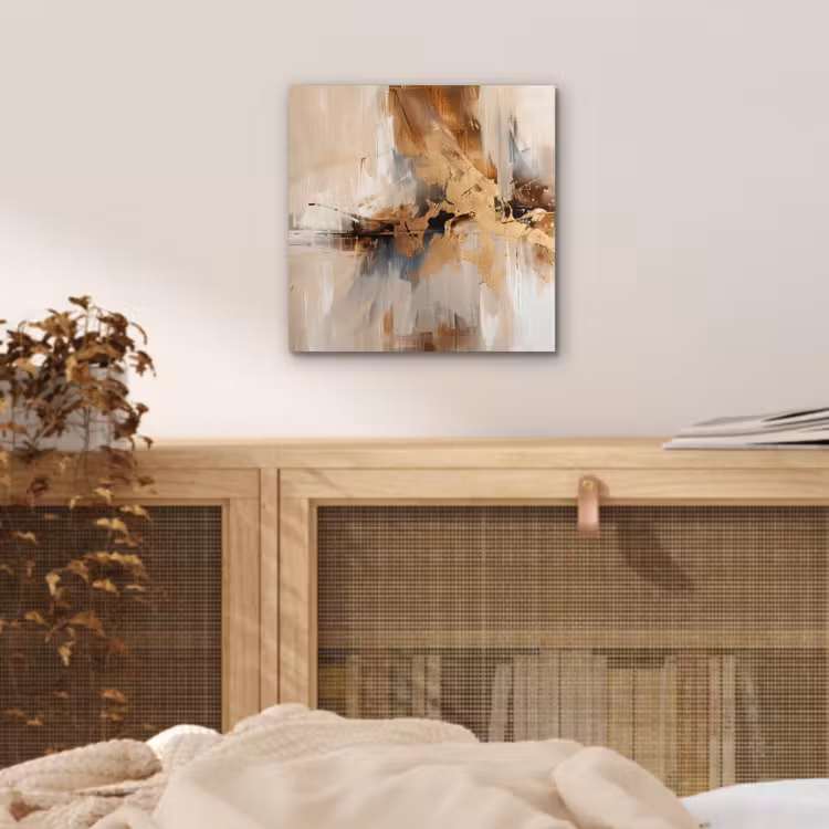 Aluminium schilderij - Modern - Bruin - Abstract - Beige — 4