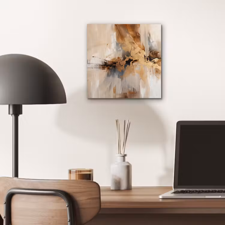 Aluminium schilderij - Modern - Bruin - Abstract - Beige — 6