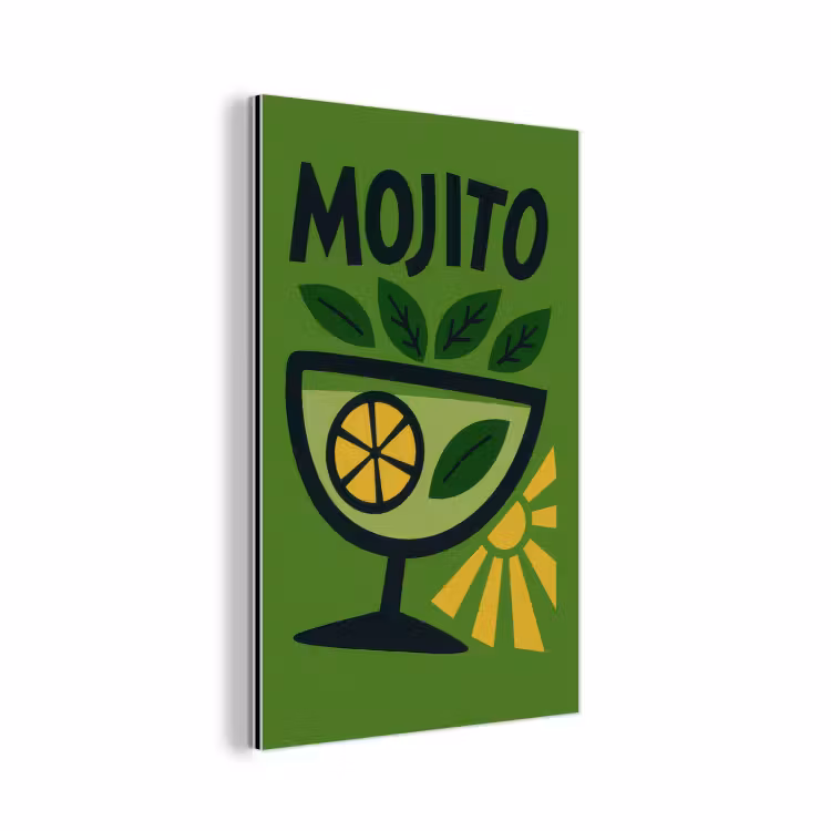 Aluminium schilderij - Mojito - Cocktail - Citroen - Groen — 1