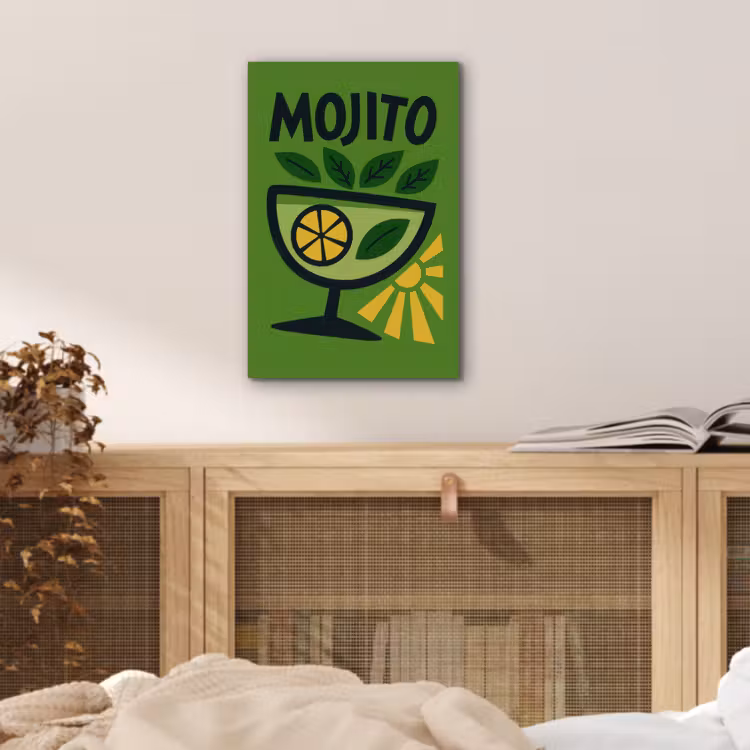 Aluminium schilderij - Mojito - Cocktail - Citroen - Groen — 4