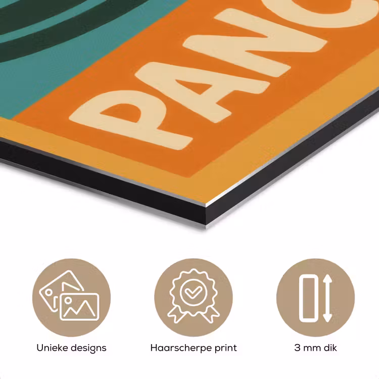 Aluminium schilderij - Pannenkoeken - Siroop - Illustratie - Oranje — 7