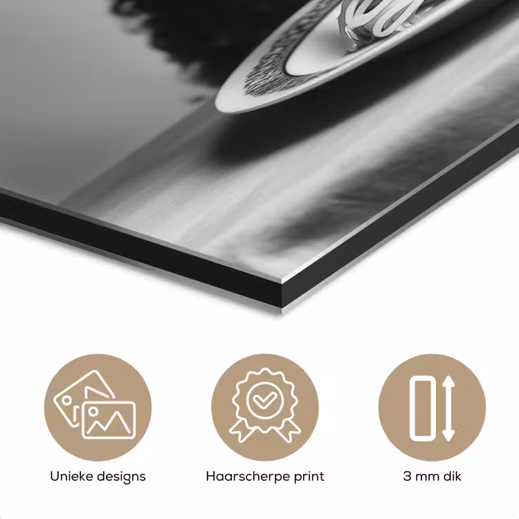 Aluminium schilderij - Poedel - Hond - Zwart - Wit - Schattig - Pasta — 7