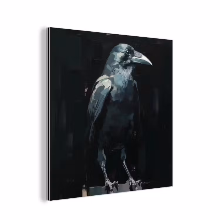 Aluminium schilderij - Raaf - Vogels - Zwart — 1