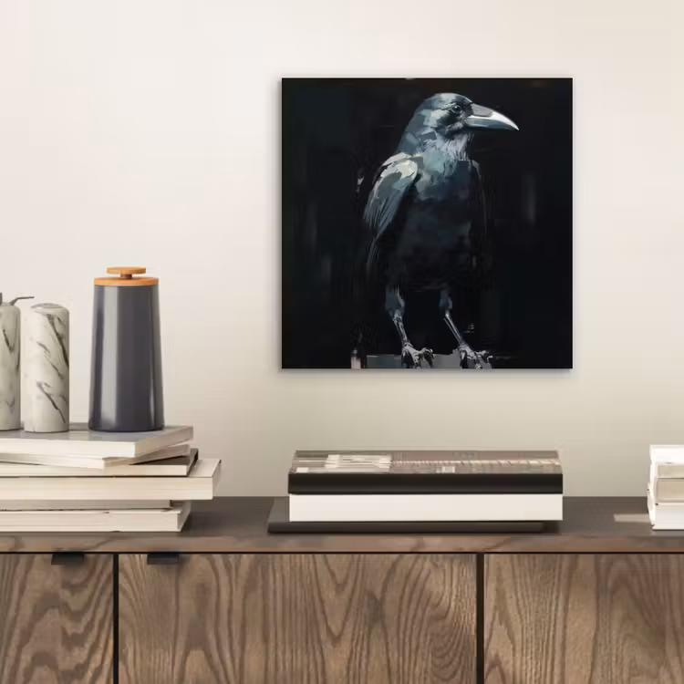 Aluminium schilderij - Raaf - Vogels - Zwart — 2