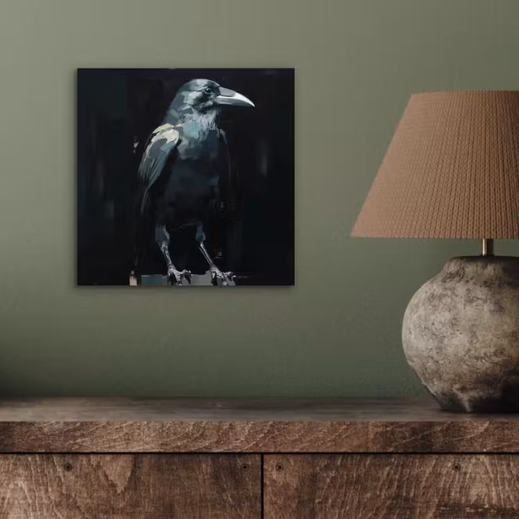 Aluminium schilderij - Raaf - Vogels - Zwart — 3