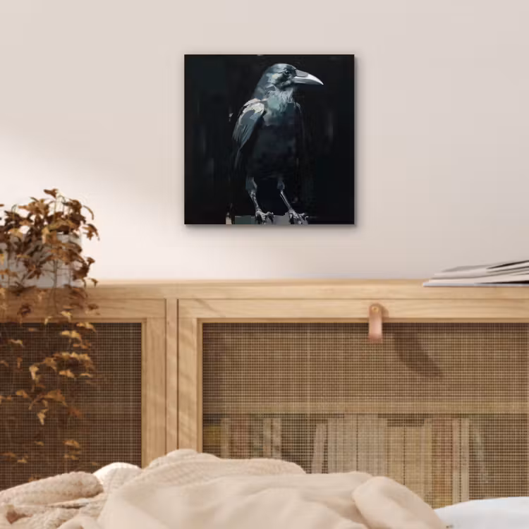 Aluminium schilderij - Raaf - Vogels - Zwart — 4