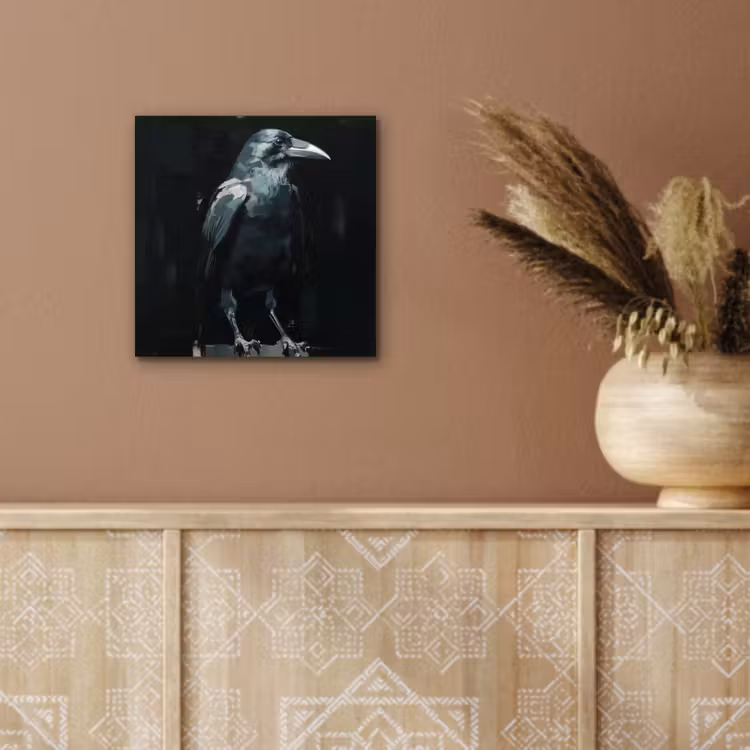Aluminium schilderij - Raaf - Vogels - Zwart — 5