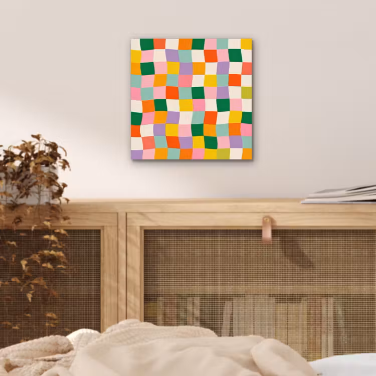 Aluminium schilderij - Vierkanten - Kleurrijk - Golvend — 4