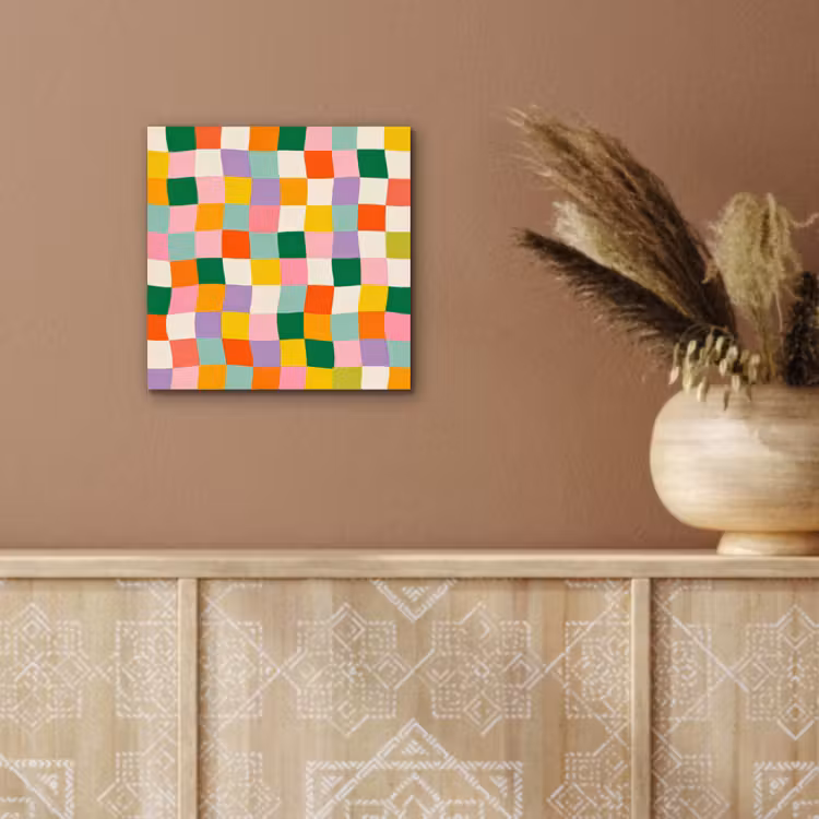 Aluminium schilderij - Vierkanten - Kleurrijk - Golvend — 5