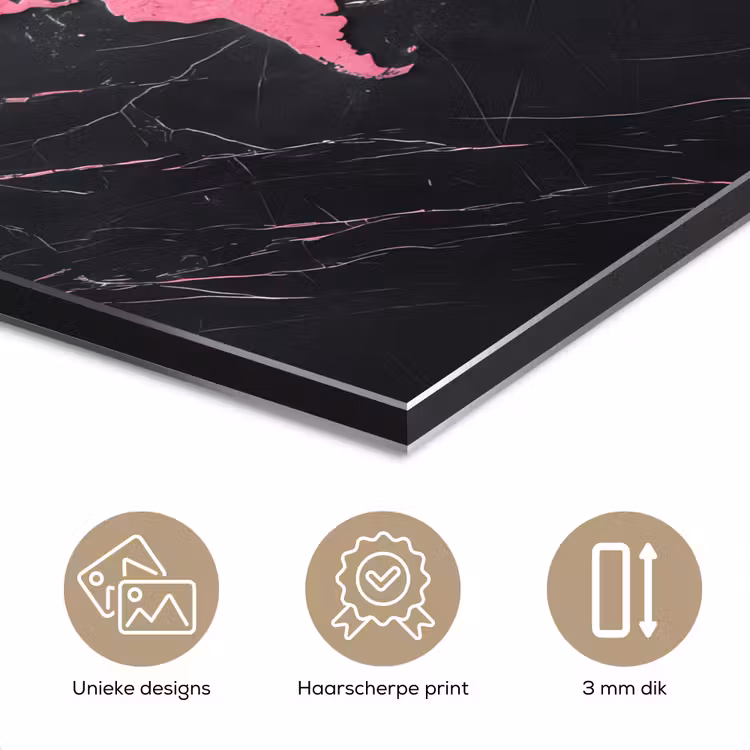 Aluminium schilderij - Wereldkaart - Roze - Marmer — 7