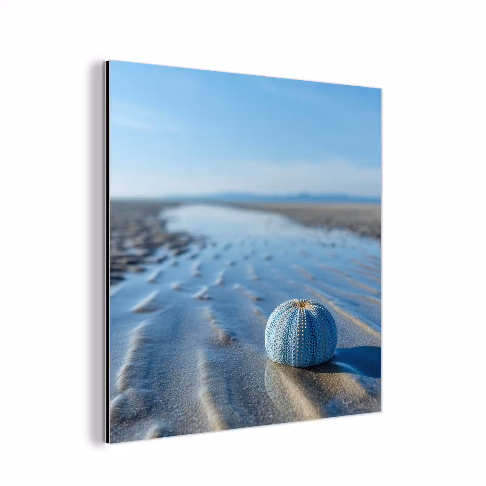 Aluminium schilderij - Strand - Schild - Water - Blauw — 1