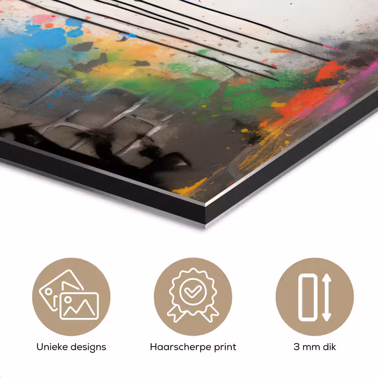 Aluminium schilderij - Meisje - Kunst - Paraplu - Graffiti - Kleuren - Muur — 7