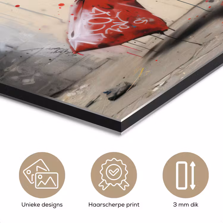 Aluminium schilderij - Muisje - Rood - Graffiti — 7