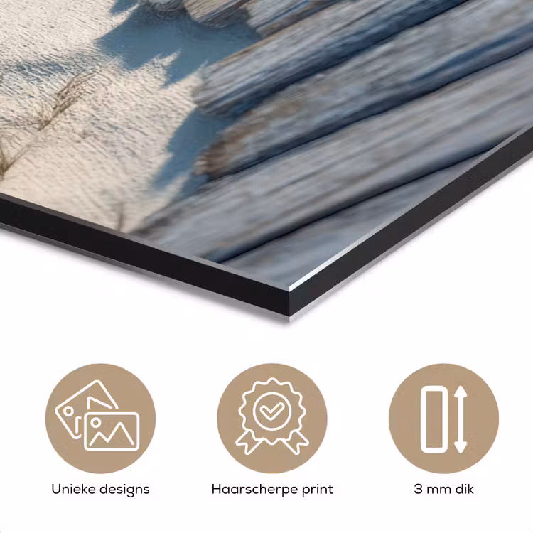 Aluminium schilderij - Pad - Planken - Duinen - Gras — 7