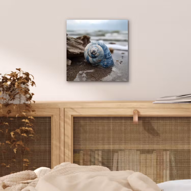 Aluminium schilderij - Schelp - Strand - Blauw - Zee — 4