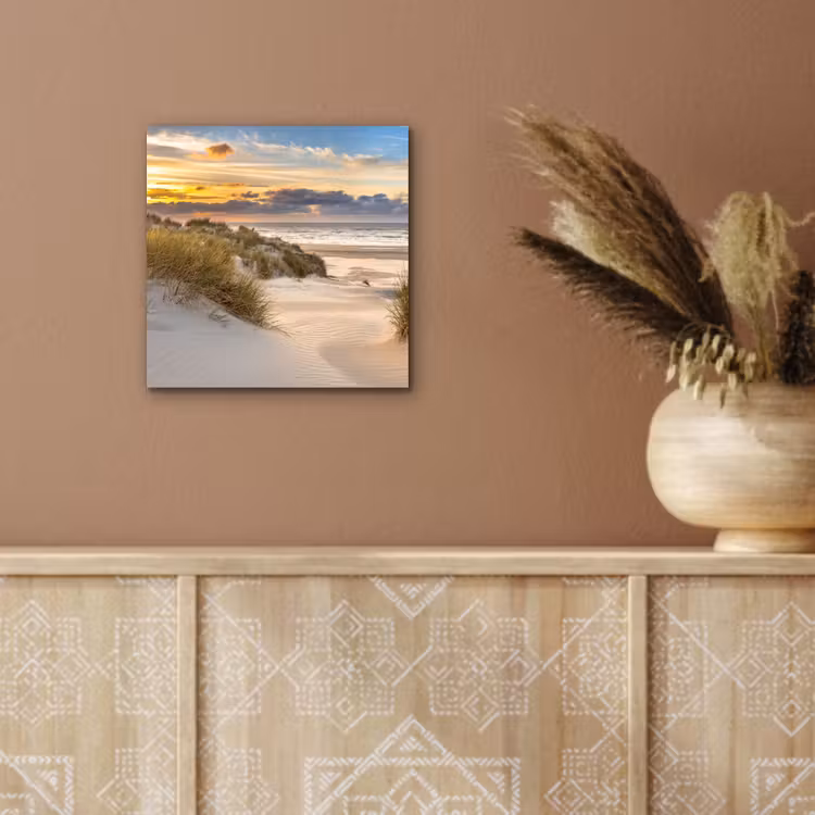 Aluminium schilderij - Strand - Duin - Gras - Zonsondergang - Zee — 5