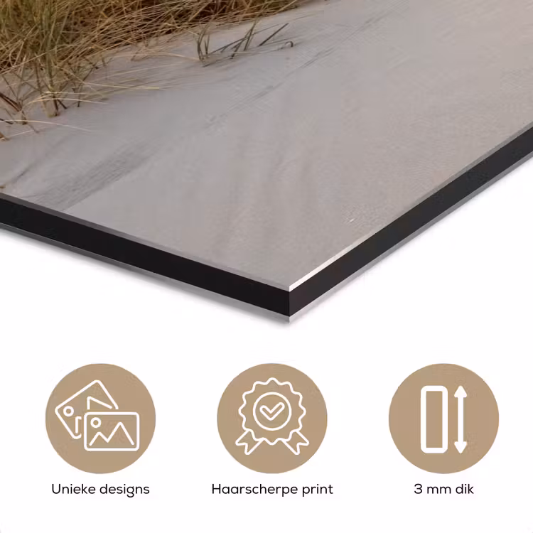 Aluminium schilderij - Strand - Duin - Gras - Zonsondergang - Zee — 7