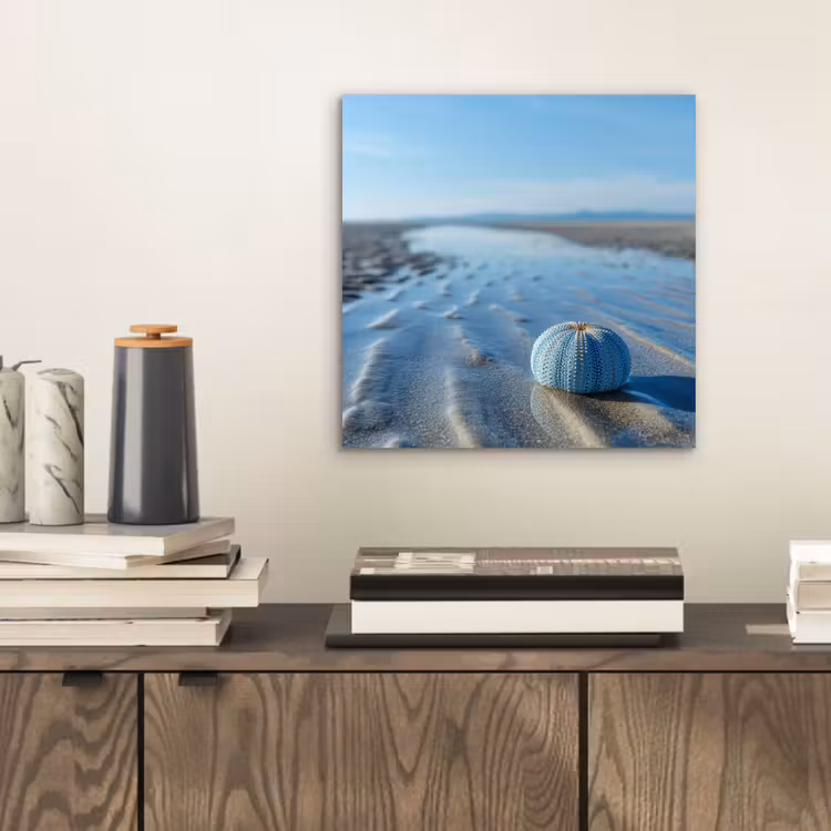 Aluminium schilderij - Strand - Schild - Water - Blauw — 2
